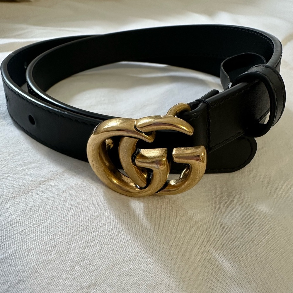 Gucci Black Belt with Gold Buckle